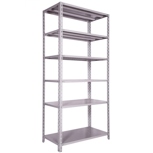 Estante de Aço 40cm Linha Pesada CHAPA 22 c/ 06 Prateleiras e Colunas L3. (100 kgs)